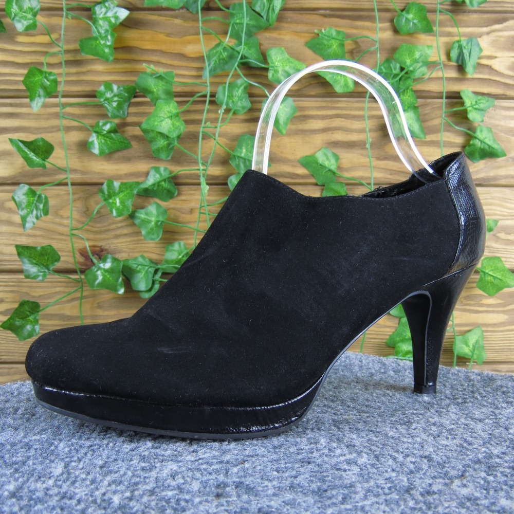 Bandolino Madyson Black Textile Heel Booties‎ Ankle Boots Women's Size 10M